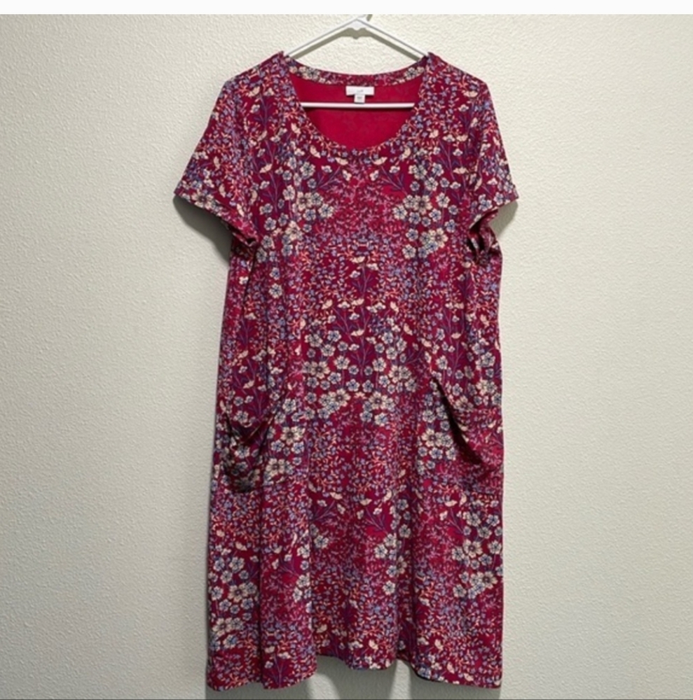 J. Jill Pink and Blue Casual Sundress LG